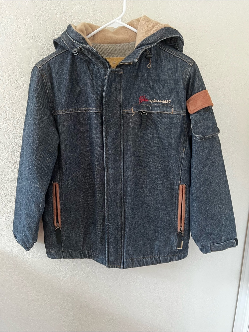 Robin Jeans Dark Blue Fleece Lined Vintage Retro Denim Jacket